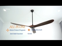 Kipas Langit-Langit Kayu Solid 70 Inci 3 Dengan Remote Control Motor DC Tenang