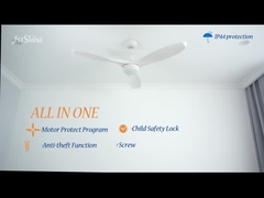 Kipas Langit-Langit Tahan Air Dengan Motor DC Ringan 3 Pisau Plastik Kipas Langit-Langit Led Putih