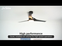 Low Noise Led Ceiling Fan Desain 3 Black Blades Modern Living Room Fan