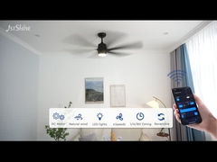 Lampu kipas langit-langit yang lebih besar 6 ABS Blades Modern Hitam Volume udara tinggi