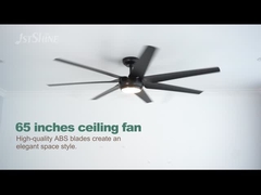 Fan Ceilinf Besar Dengan Dimming Led Light Hitam modern 7 bilah abs