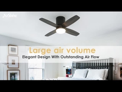 36 Inch Modern Led Invisible Ceiling Fan Mini 4 Plywood Blades Low Profile Dimming Light