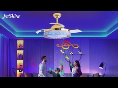 Perubahan warna 3000K Lampu kipas langit-langit yang bisa ditarik untuk kamar tidur hotel