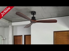 6 Kecepatan Pilihan Kipas Langit-langit Kayu Dengan Remote Control 3 Kayu Blade DC Motor