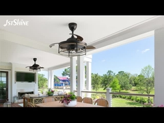 42 Inch Farmhouse E27 Modern LED Invisible Ceiling Fan Retractable Blade Ceiling Fan Lampu