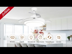 Kamar Tidur Kipas Angin Langit-langit yang Bisa Ditarik Dengan Lampu 3 Warna Lampu Led yang Dapat Dimming