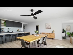 Kipas Angin Langit-langit 2in1 Dengan Motor DC Cahaya Kecepatan Tinggi Kipas Angin Hitam Pintar