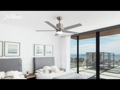 Kipas langit-langit LED dimmable dengan 6-kecepatan remote control Desain silver blade yang ramping