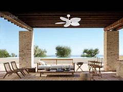 Kipas Angin Langit-Langit Tropis Dekoratif 52” Dengan Lampu, Bilah ABS, Motor DC Senyap