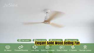 Kipas Langit-langit Kayu Solid 52 Inci Modern untuk Rumah Elegan