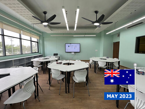 Proyek kipas langit-langit Sekolah Internasional