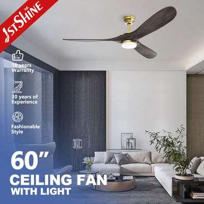 Harga yang bagus 60 Inci Mewah 3 Pisau Kayu Langit-langit Lampu Dengan Fan Quiet DC Motor on line