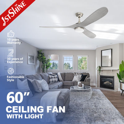 Harga yang bagus Large Airflow Modern LED Celling Fan Dengan Motor DC Senyap 3 Leher Kayu on line