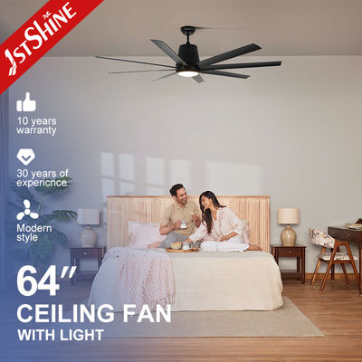 Harga yang bagus Black Low Profile Energy Saving 64 Inch Plastic Ceiling Fan 8 Blades on line