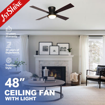 Harga yang bagus 48 Inches Flush Mount Dimmable LED Ceiling Fan Untuk Ruang Tamu on line