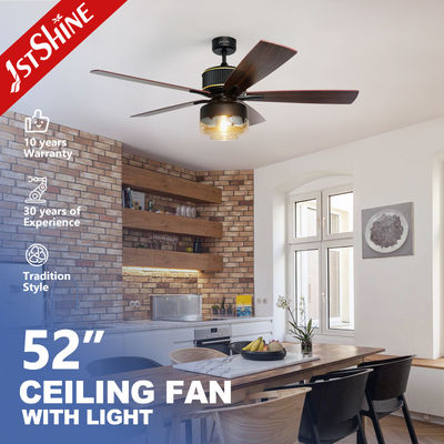 Harga yang bagus MDF Blades 52 Inches Remote Control Ceiling Fan Dengan Gaya Rumah Pertanian on line