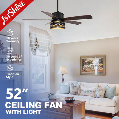 Harga yang bagus 5 MDF Blades Industrial Style Ceiling Fan Dengan Lampu Remote Control on line