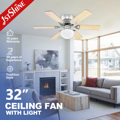 Harga yang bagus 32 ''6 MDF Blades Dekoratif AC Motor Ceiling Fan Dengan Light Kit on line