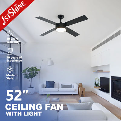 Harga yang bagus 4* MDF Blades Dekoratif LED Ceiling Fan Hitam Finish DC Motor Energy Saving on line