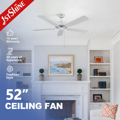 Harga yang bagus Dekorasi dalam ruangan 35W 52 Inci Fan Langit-langit Dengan Tarik Rantai 4 Mdf Blades AC Motor on line