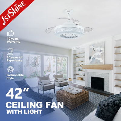 Harga yang bagus Retractable 42 Inch Bladeless LED Ceiling Fan Indoor Remote Control on line
