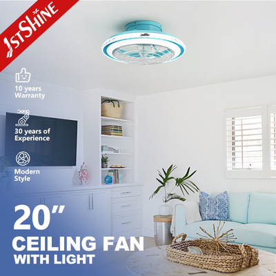 Kualitas  Blue Modern 220V LED Ceiling Fan With Dimming LED Light And Remote Control pabrik
