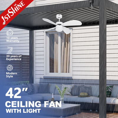 Harga yang bagus 3 Warna Led Light IP44 Outdoor Waterproof Ceiling Fan Dengan 4 MDF Blades on line