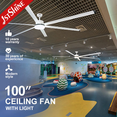 Harga yang bagus 100' Industrial Ceiling Fan Dengan Cahaya Ukuran Besar Volume Udara Tinggi Fener Motor DC Indoor Komersial on line