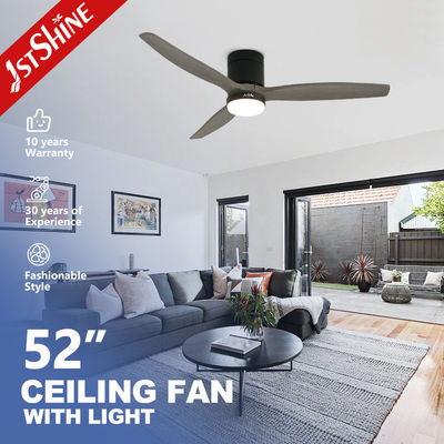 Harga yang bagus Dekoratif Solid Wood Flush Mount Ceiling Fan Dengan Lampu LED 6 Kecepatan Remote Control on line