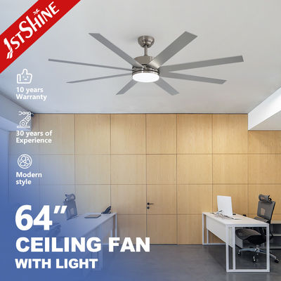 Harga yang bagus 64 Inch Brush Nickel Ceiling Fan dengan Dimmable Light High Speed dan Downrod Mounting on line