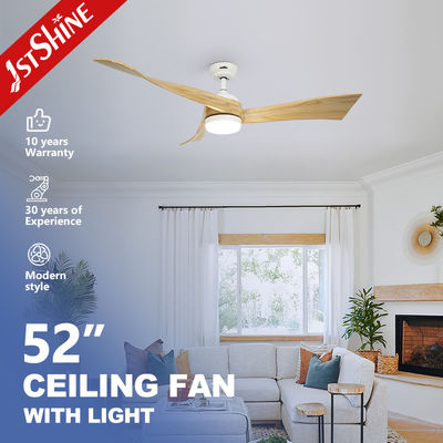 Harga yang bagus 230V Pisau Kayu Solid 3 Warna LED Dimmable Ceiling Fan Dengan Remote Control on line