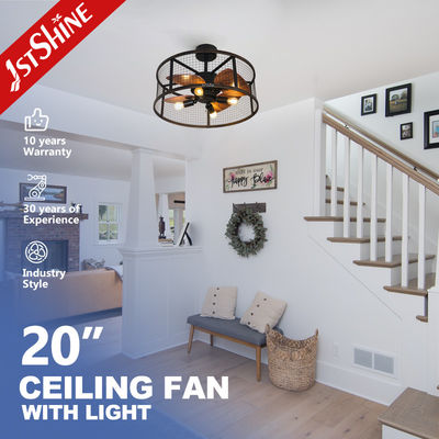 Harga yang bagus Downrod Mount Remote Control Cage Ceiling Fan 20in Dengan Cahaya on line