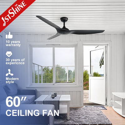 Harga yang bagus 60 ′′ Matte Black Smart Ceiling Fan Desain yang ramping Daya yang tenang Kontrol cerdas on line