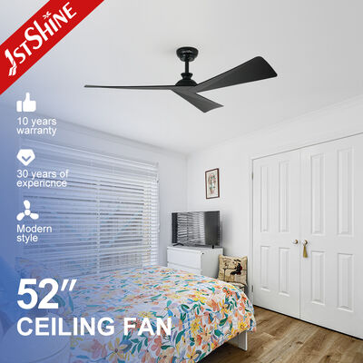 Harga yang bagus Low Noise Elegan Black Plastic Ceiling Fan dengan Dark Wood Grain Blades dan Remote Control on line