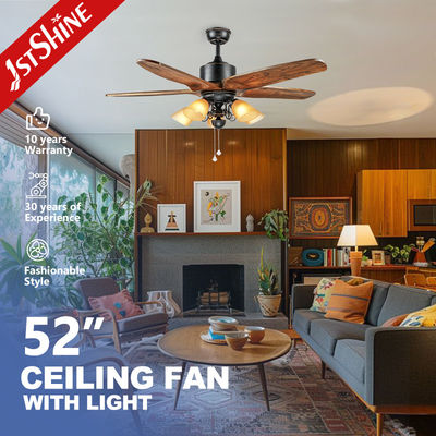 Harga yang bagus Hemat Energi OEM Sakelar Tarik Kipas Langit-langit Dengan 5 Pisau Kayu on line