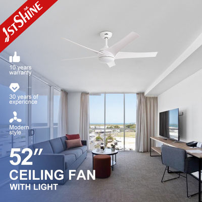 Harga yang bagus Smart Ceiling Fan Dengan Lampu 52 Inch OEM 3 Warna Led Lampu DC Motor Putih ABS Blades on line