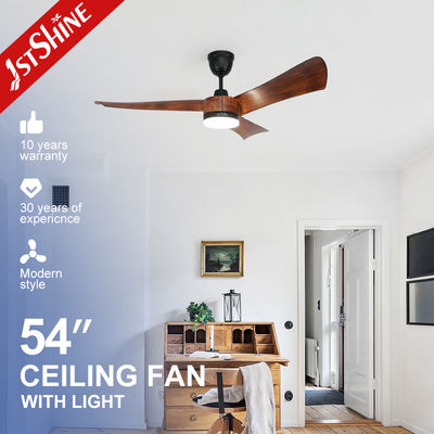 Harga yang bagus Warna Kayu 54 Inch Led Ceiling Fan 3 Pisau Plastik Dengan Remote Control on line