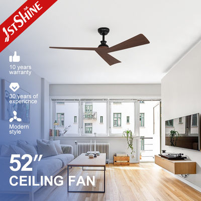 Harga yang bagus Low Noise Elegan Black Ceiling Fan dengan Dark Wood Grain Blades dan Remote Control Type Switch on line