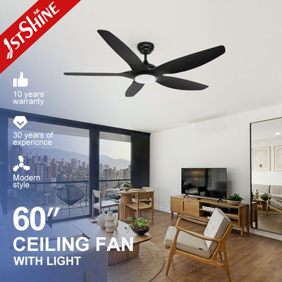 Harga yang bagus Kipas Langit-langit Modern Hitam Dengan Lampu LED 5 ABS Blade Cooling Air on line