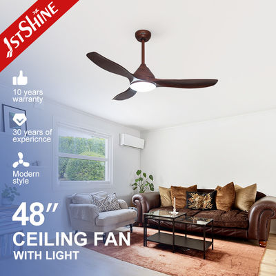 Harga yang bagus 48in Plastik LED Ceiling Fan 220V 50HZ Dengan Pisau Butir Kayu on line