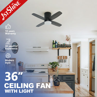 Harga yang bagus 36 Inch Modern Led Invisible Ceiling Fan Mini 4 Plywood Blades Low Profile Dimming Light on line