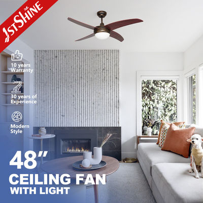 Harga yang bagus Dekoratif 4 MDF Blades Retro Style Ceiling Fan 48 Inches 220V Led on line