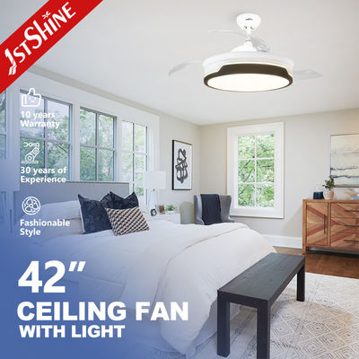 Harga yang bagus 220V 3 Pisau Plastik AC Motor Retractable Ceiling Fan Dengan Side Light on line