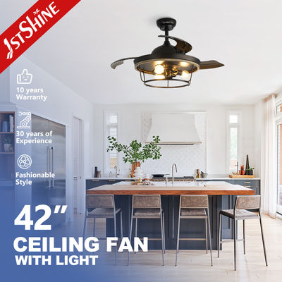 Harga yang bagus Farmhouse Industrial Flush Mount Black Ceiling Fan Untuk Ruang Tamu Kamar Tidur Dapur on line