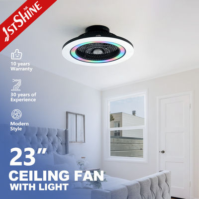 Harga yang bagus 23 Inch Bladeless Ceiling Fan dengan DC Motor RGB Light dan remote control untuk kamar tidur on line