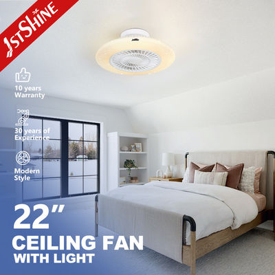 Harga yang bagus Flush Mount Bladeless Ceiling Fan Dengan Lampu LED DC Motor Starry Lampshade on line