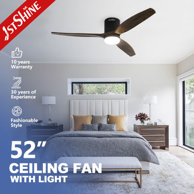 Harga yang bagus Klip Kayu Flush Mount Fan Langit-langit Dengan Cahaya dan Angin 5 Kecepatan Dikendalikan oleh TUYA App on line