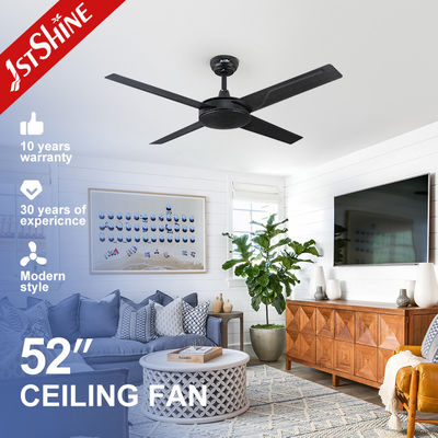 Harga yang bagus 4 Blades AC Motor 61W Black Metal Ceiling Fan 3 Kecepatan Remote Control on line