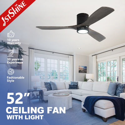Harga yang bagus Flush Mount Ceiling Fan dengan Remote dan TUYA App-Controlled Wooden Blades 6 Kecepatan Opsional on line