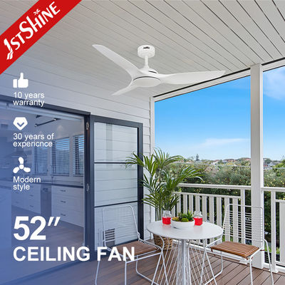 Harga yang bagus 52 Inch White Ceiling Fan Tanpa Cahaya ABS Blade Smart APP Control on line
